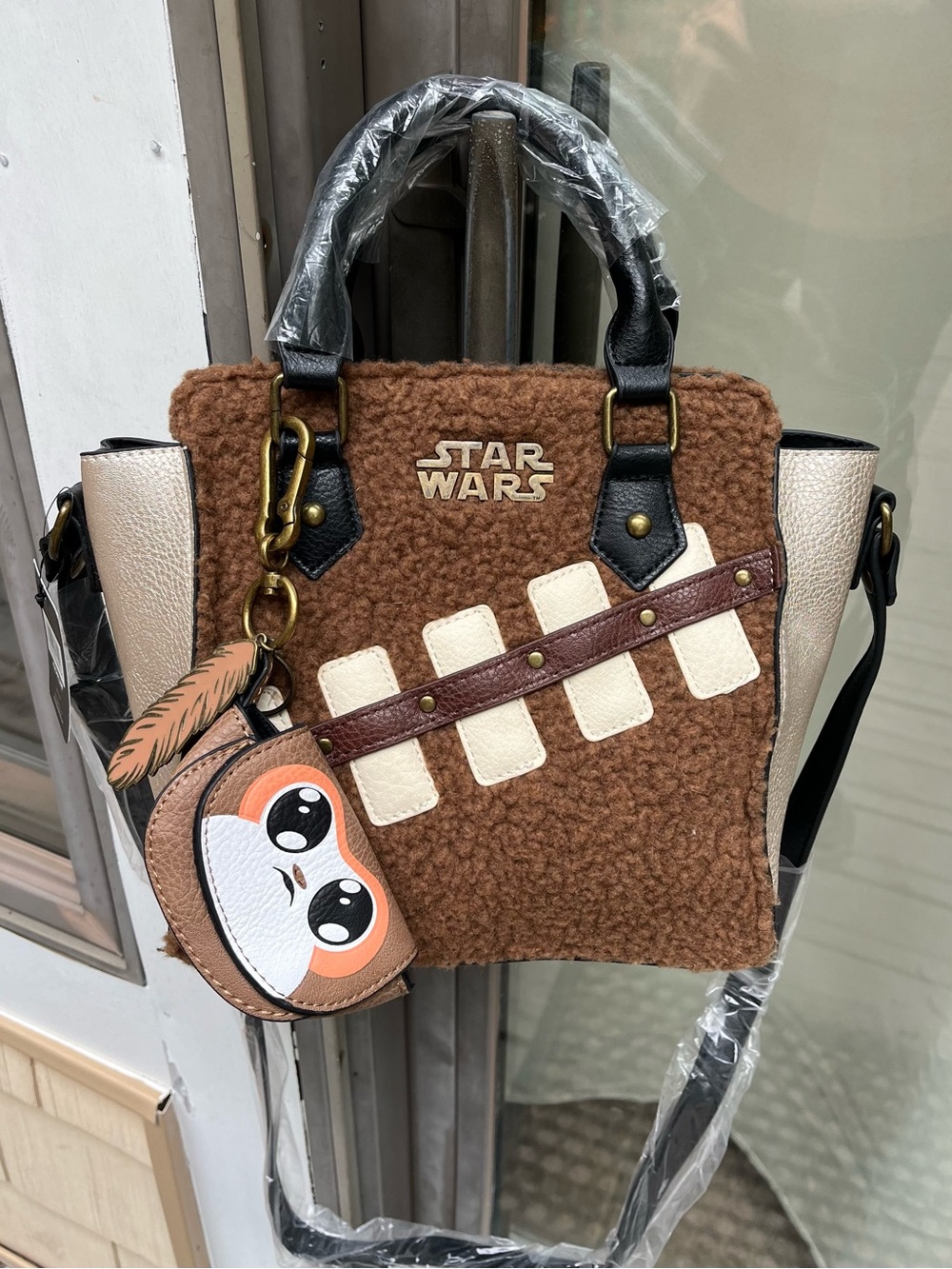 NWT Star Wars Chewbacca and Porg mini bag convertible tote/crossbody